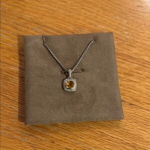 David Yurman Petite Albion Pendant Necklace- Citrine